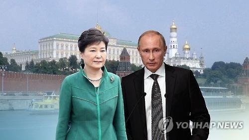 This graphic, provided by Yonhap News TV, shows President Park Geun-hye (L) and her Russian counterpart Vladimir Putin. (Yonhap)