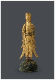 This photo provided by K Auction shows Gilt-bronze Standing Bodhisattva. (PHOTO NOT FOR SALE) (Yonhap)