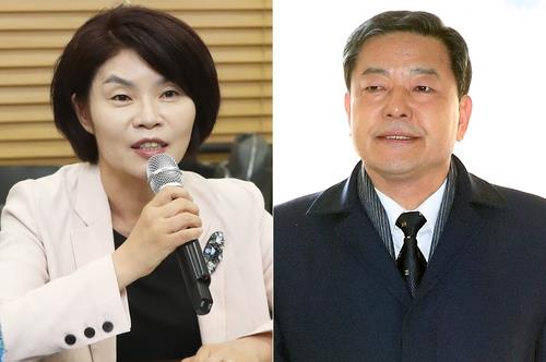These file photos show Rep. Han Jeoung-ae (L) and Hwang Ki-chul, nominated to head the Ministry of Environment and the Ministry of Patriots and Veterans Affairs, respectively, on Dec. 30, 2020. (Yonhap)