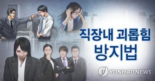 This illustrated image depicts workplace bullying. (Yonhap)