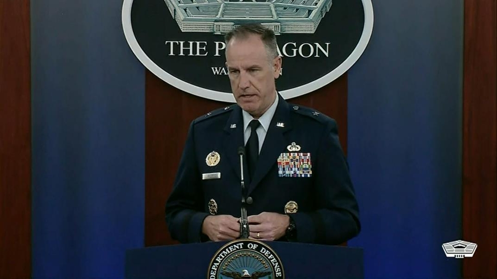 Pentagon Press Secretary Brig. Gen. Pat Ryder is seen answering questions during a daily press briefing at the Pentagon in Washington on Oct. 6, 2022 in this image captured from the website of the defense department. (Yonhap)