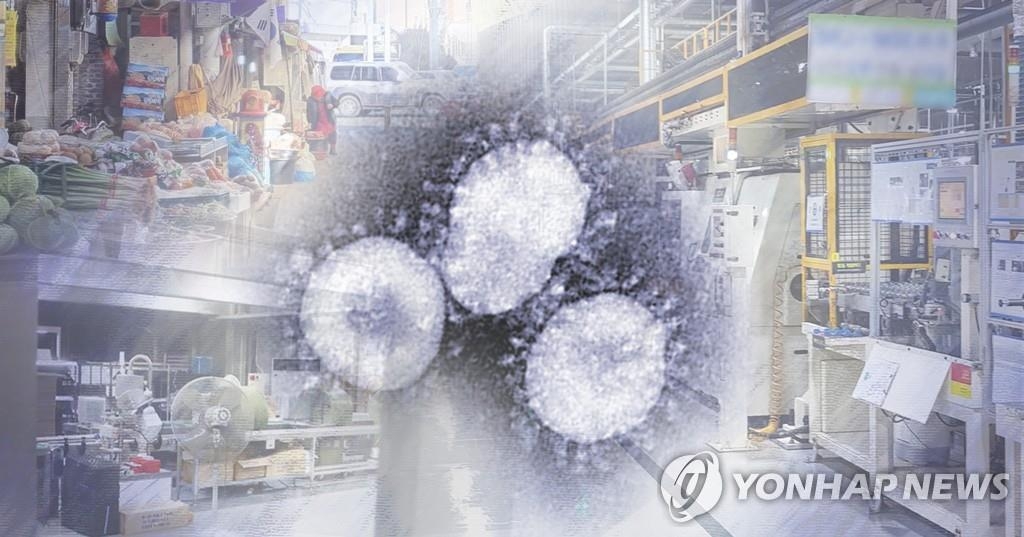新型コロナウイルスの感染が再拡大したことなどが影響して韓国の今年の成長率見通しが下方修正された（コラージュ）＝（聯合ニュース）