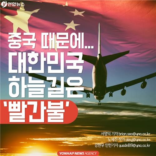 <카드뉴스> 중국 때문에…대한민국 하늘길은 '빨간불' - 2