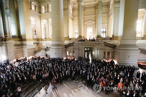 벨기에 사법부 공무원, 예산 감축 항의 시위 - 2