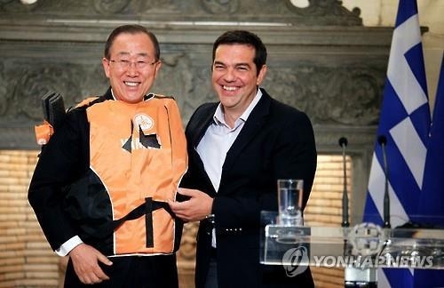 반기문 총장, 그리스 방문…"난민문제 연대에 감사"(종합) - 2