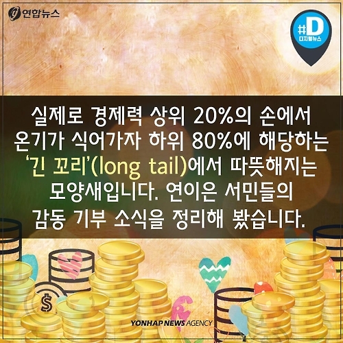 <카드뉴스> 동전으로 모은 42만원…추위 녹인 '롱테일 기부' - 3