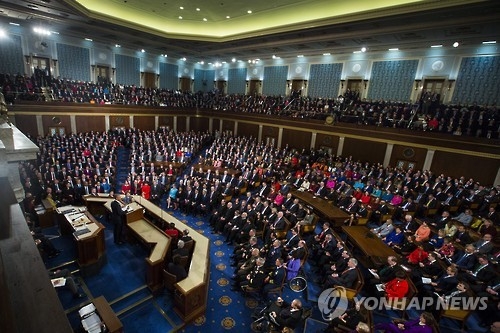 지난해 1월 버락 오바마 당시 대통령의 국정연설 장면 [EPA=연합뉴스〕