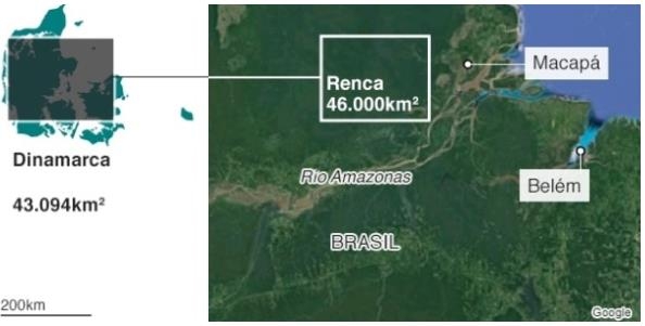 브라질 정부는 북부 아마파 주와 파라 주 사이 아마존 열대우림 4만6천450㎢를 환경보호구역에서 해제하기로 했다. 이는 덴마크 전체 영토보다 넓은 면적이다. [WWF 웹사이트]