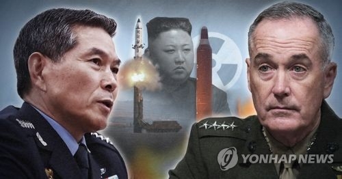 정경두 합참의장과 조지프 던퍼드 미국 합참의장, 북한에 강력 대응 (PG)