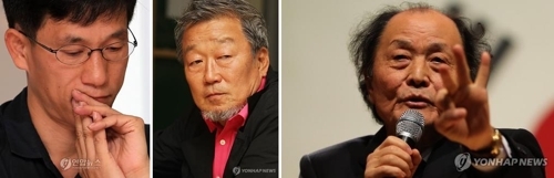 (왼쪽부터) 진중권, 명계남, 조정래
