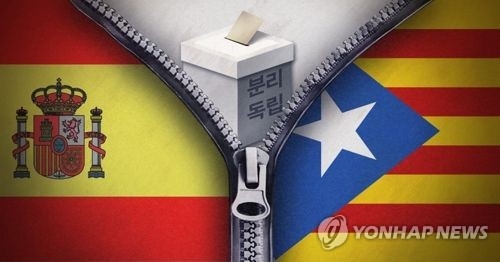스페인 중앙정부-카탈루냐 자치정부, 분리독립 대립 [연합뉴스 PG]