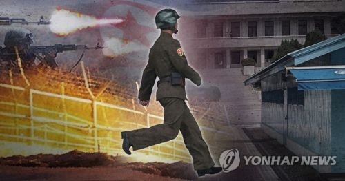 북한군 JSA 귀순[제작 조혜인] 일러스트, 합성사진 