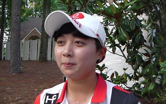 US오픈 3라운드 마치고 인터뷰하는 김효주