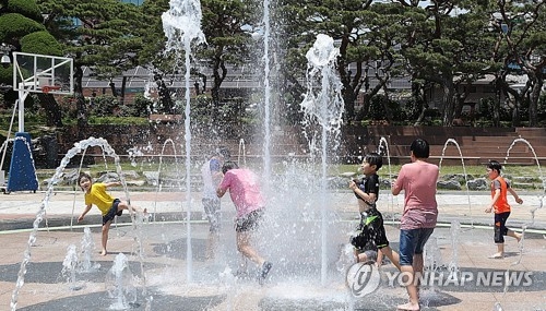 바닥분수 놀이터