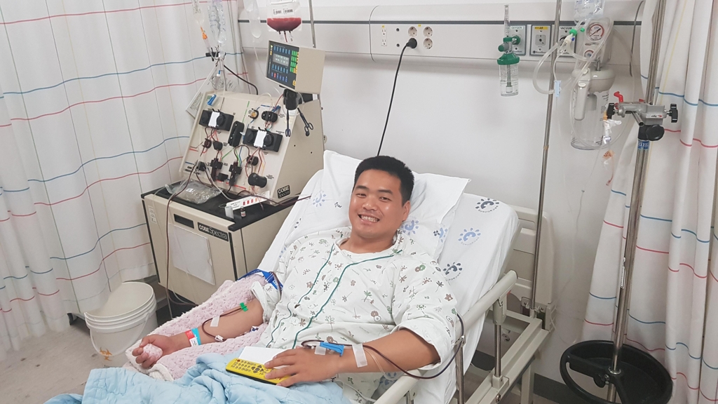 조혈모세포 기증하는 김민호 대위
