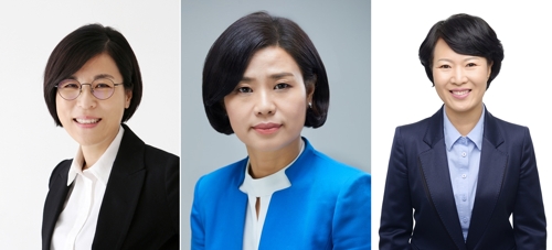 왼쪽부터 정명희·서은숙·정미영 당선인