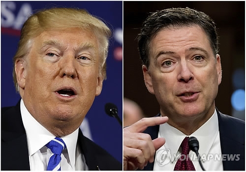 도널드 트럼프 미국 대통령(좌)과 제임스 코미 전 FBI 국장