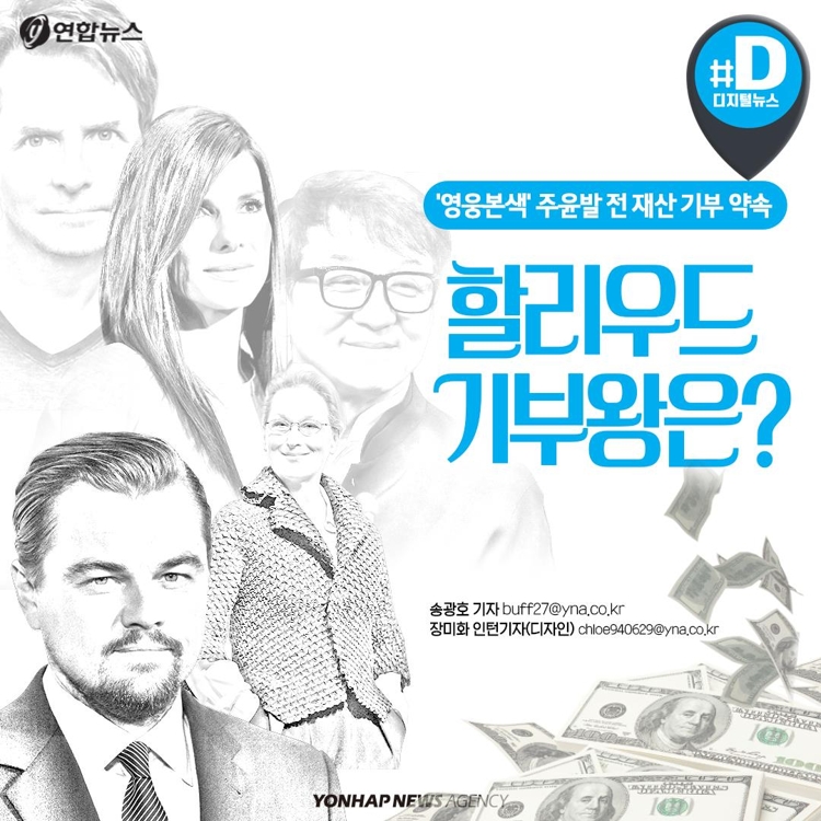 [카드뉴스] '영웅본색' 주윤발 전 재산 기부…할리우드 기부왕은? - 2