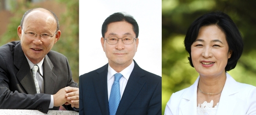 2018년도 '자랑스러운 한양인상' 수상자. 왼쪽부터 박항서, 윤달선, 추미애
