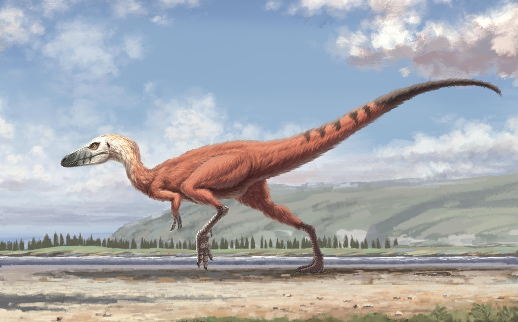 미니사우리푸스 발자국 남긴 소형 육식 공룡 상상도