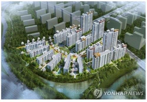 서울 강동구의 대단지 아파트 조감도
