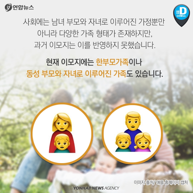 [카드뉴스] 한부모가족·여성과학자·인공팔…그림문자 '이모지'는 진화중 - 8