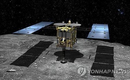 탐사선 하야부사2와 소행성 '류구' [연합뉴스 자료사진]