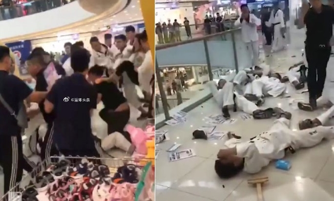 중국 쇼핑몰에서 벌어진 '무술 난투극'