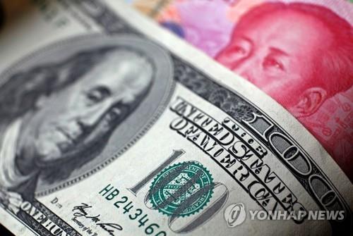 달러화와 위안화 지폐