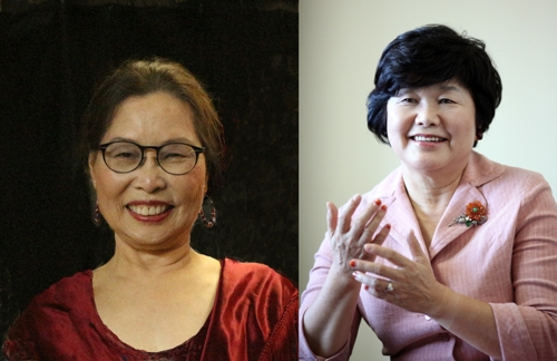 김영기 명예교수(왼쪽)와 박은경 이사장