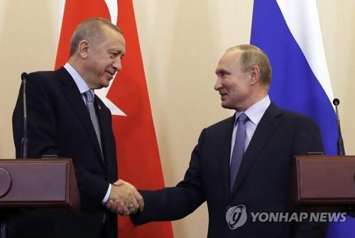 레제프 타이이프 에르도안(좌) 터키 대통령과 블라디미르 푸틴 러시아 대통령