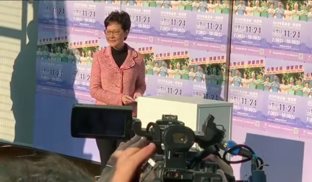 캐리 람(林鄭月娥) 홍콩 행정장관 투표 현장