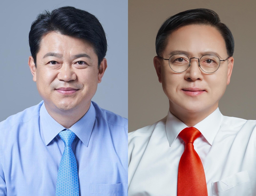 아산갑 민주 복기왕(왼쪽)·통합 이명수 후보
