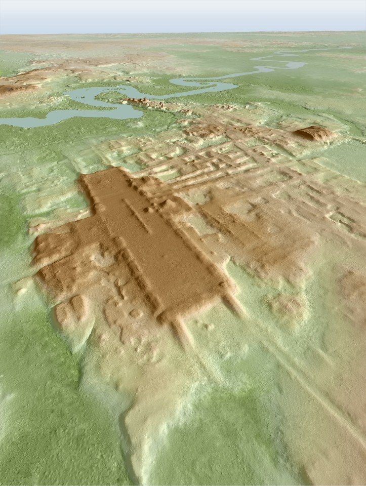 라이다 탐사를 바탕으로 한 아쿠아다 페닉스 마야문명 유적지 3D 사진