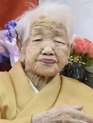 지난 2일 118세 생일상을 받은 다나카 가네 할머니. 사진은 2020년 1월 모습. [교도=연합뉴스 자료사진]