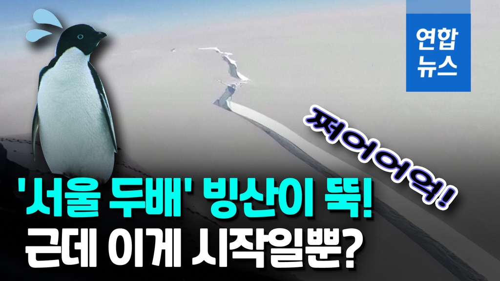 [영상] 펭귄아 어떡해…서울 2배 크기 초대형 빙산 남극서 떨어져나가 - 2