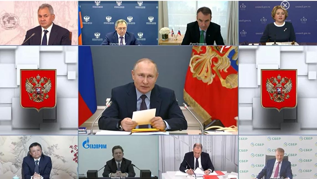 푸틴 주재한 러시아 화상회의 나타난 마윈