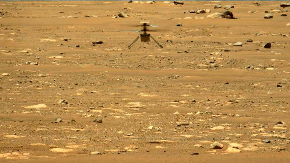 2차 시험비행 당시 화성 상공을 나는 인저뉴어티 