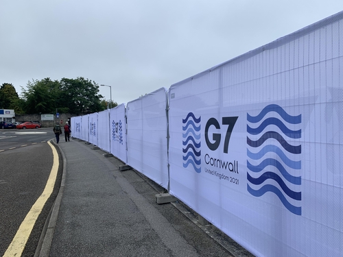 영국 G7 정상회의 미디어 센터 주변