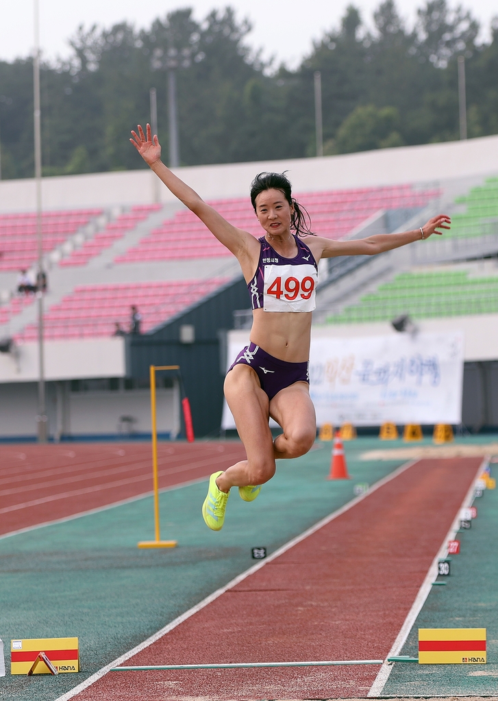유정미, 전국종별육상선수권 여자 멀리뛰기 우승