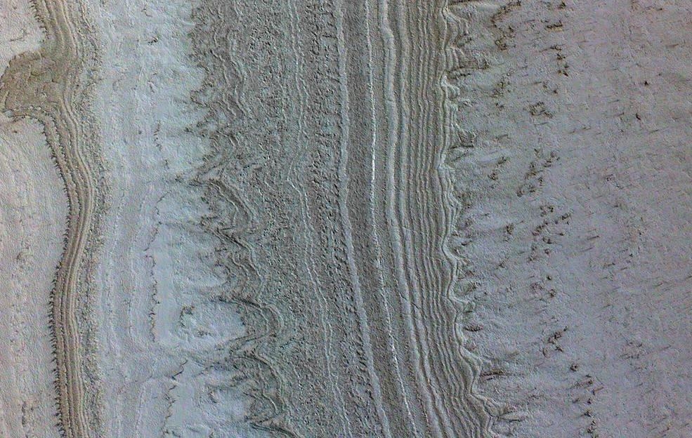 화성정찰궤도선(MRO)이 포착한 화성 남극의 얼음 