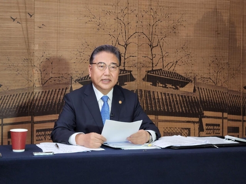 한국 기자단과의 간담회 참석한 박진 외교부 장관