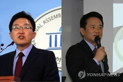 남경필 경기도지사(오른쪽)와 김용태 의원