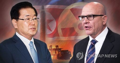 정의용 실장과 맥매스터 보좌관 북핵해법 원칙적 합의(PG)