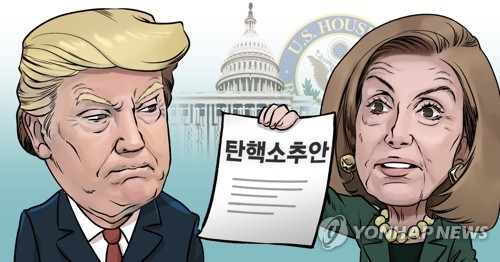 펠로시 하원의장 '트럼프 탄핵 소추안 작성' 선언 (PG)