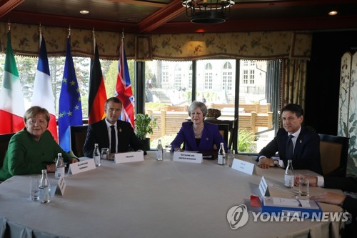 G7 정상회의에 참석한 독일·프랑스·영국·이탈리아 정상들
[EPA=연합뉴스]