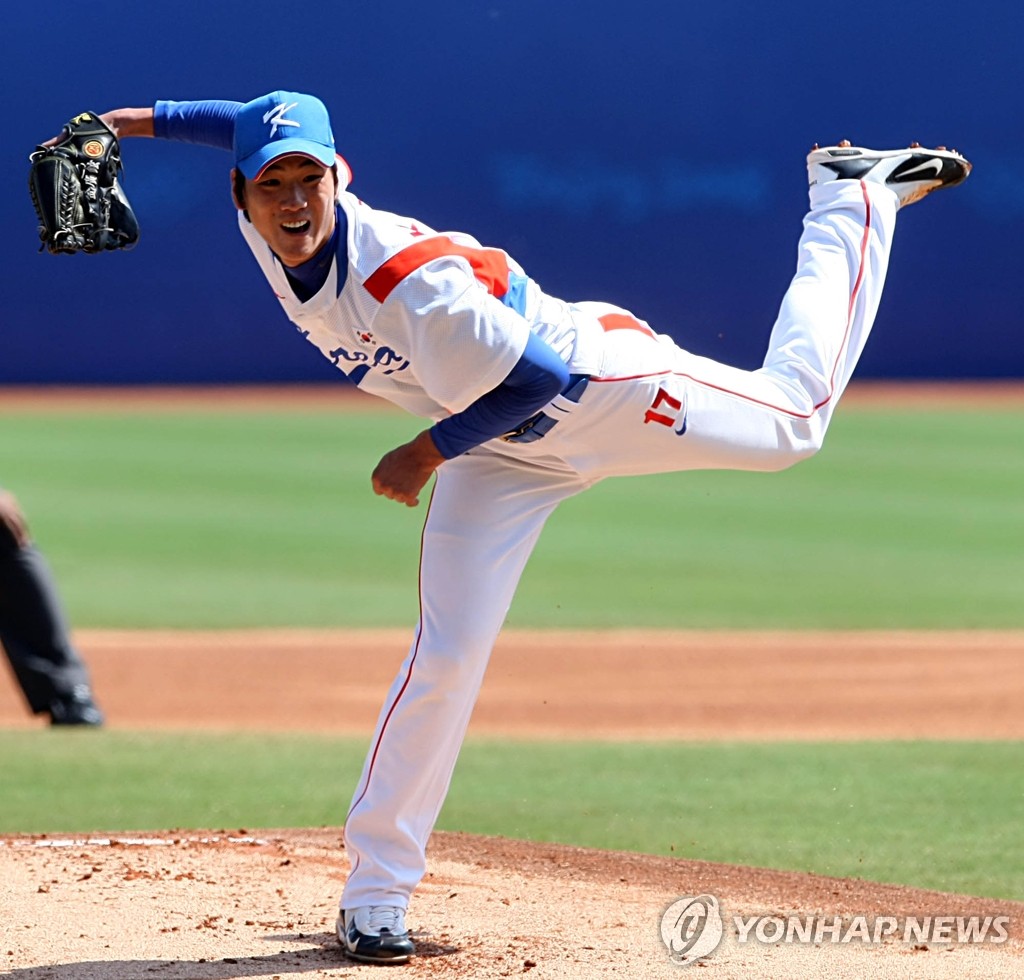 2008년 베이징올림픽 준결승전에 등판한 김광현