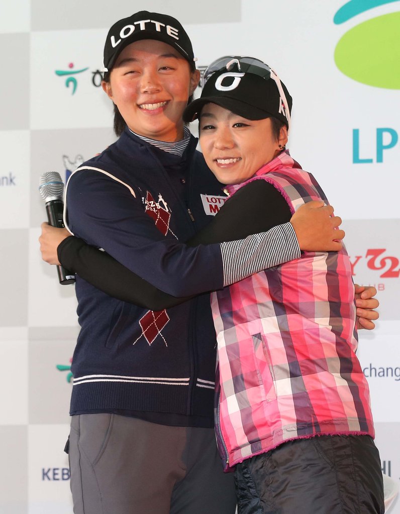 김미현(오른쪽)과 김효주.