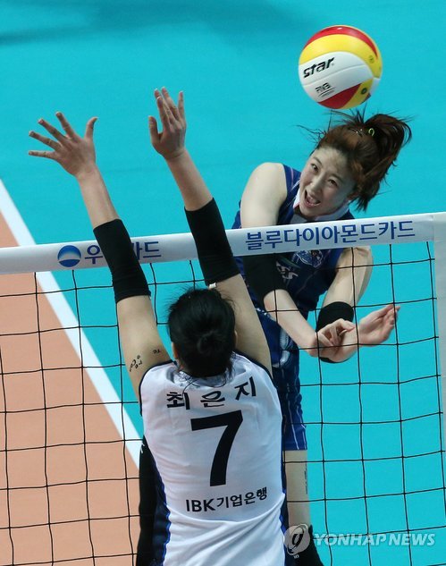 고예림 강타 (연합뉴스 자료사진)