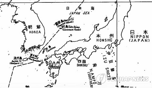 독도 주변에 그려진 반원